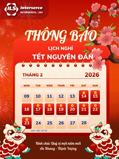  INTERSERCO.,JSC THÔNG BÁO LỊCH NGHỈ TẾT NGUYÊN ĐÁN 2026 